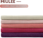 MIULEE Cream Chenille Couch Throw Pillow Covers, 20x20 | Set of 2, Soft - Image 6
