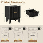 Fluted Nightstand, Modern End Table - Image 2