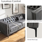 HULALA HOME 84" W Faux Leather Sofa Couch - Image 6