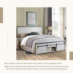 JXQTLINGMU King Farmhouse Wood Bed Frame - Image 6