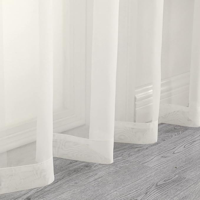 Extra Long Sheer Curtains 120 Inches Long, Sheer Curtain, Voile Rod Pocket - Image 5
