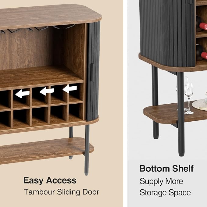 FiveWillowise Black Coffee Bar Cabinet - Image 6