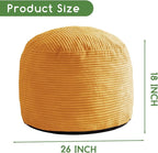 HIGOGOGO Round Stuffed Pouf Ottoman, Corduroy Poufs - Image 2