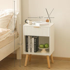 Fultyle White Nightstand, Modern Bedside Table - Image 2