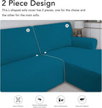 PureFit Stretch Sectional Couch Covers 2 pcs Non Slip L Shape Sofa Cover - Image 5