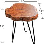 WELLAND Unique Shape Date Tree End Table Live Edge Side Table Plant Stand - Image 2
