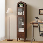 71" Tall Arched Cabinet with Acrylic Door, Modern Curio Arched Bookcase with by WelcometoIABIFO
