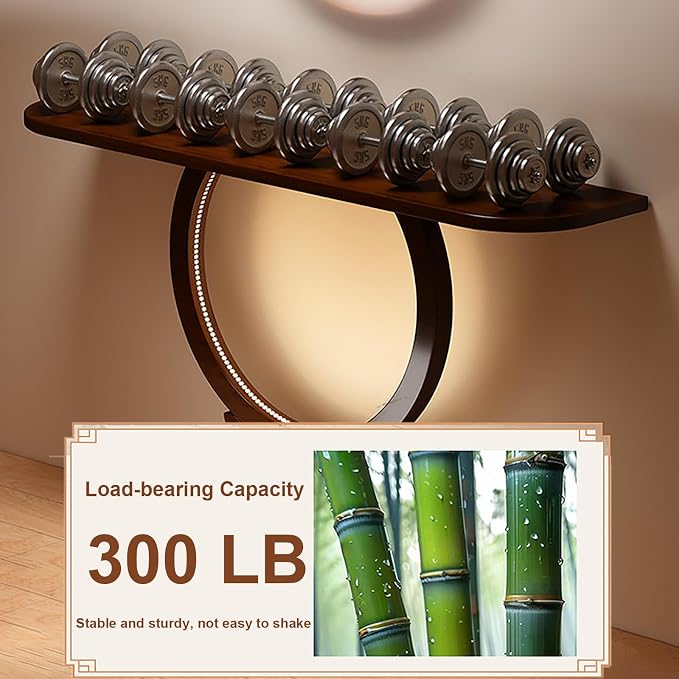 Wood Console Table for Entryway or Living Room, Circle Design - Image 6
