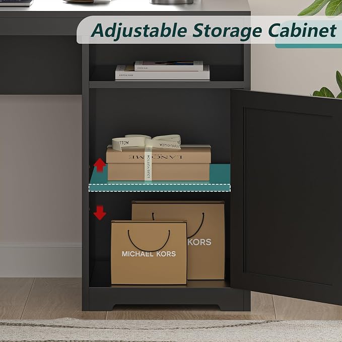 YOMILUVE 63" Farmhouse L Shaped Desk - Image 6