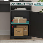 YOMILUVE 63" Farmhouse L Shaped Desk - Image 6