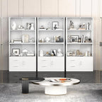 Display Cabinet with Glass Doors, 4-Tier Display Case with 3-Color Lights & - Image 8