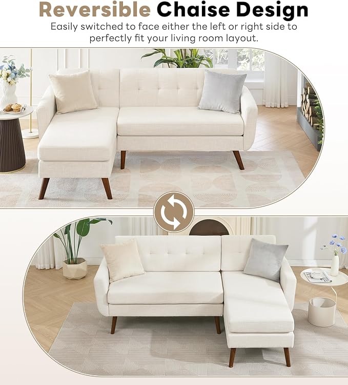Kingfun L Shaped Couch, Sectional Couches, 3 Seater Sofas - Image 4