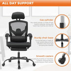 Sweetcrispy Office Computer Desk Chair Set of 2, Ergonomic High-Back Mesh - Image 7