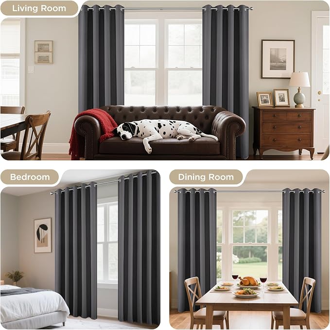 Joydeco Blackout Curtains 72 Inch Length 2 Panels Set, Thermal Insulated Long - Image 6