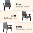 2PCS Accent Chairs with Table Set, Fabric Upholstered Modern Accent Armchair - Image 3