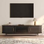POVISON Fully-Assembled Mid Century Modern TV Stand, Sliding Tambour Door - Image 8