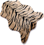 Tiger Print Rug, Faux Cowhide Area Rug Animal Printed Carpet Skin Fur Luxury by Seek4comfortable