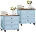 Joaxswe 24" Wide Farmhouse Night Stand Set of 2, Large End Table by Joaxswe