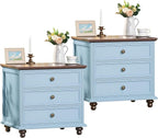 Joaxswe 24" Wide Farmhouse Night Stand Set of 2, Large End Table by Joaxswe