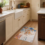 Entrance Rugs Indoor 2x3 Orange Blue Entry Rug Washable Abstract Small Area Rug - Image 4