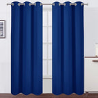 Blackout Curtains 38 x 84 inch/Royal Blue Curtains Set of 2 Panels/Thermal by Lemomo