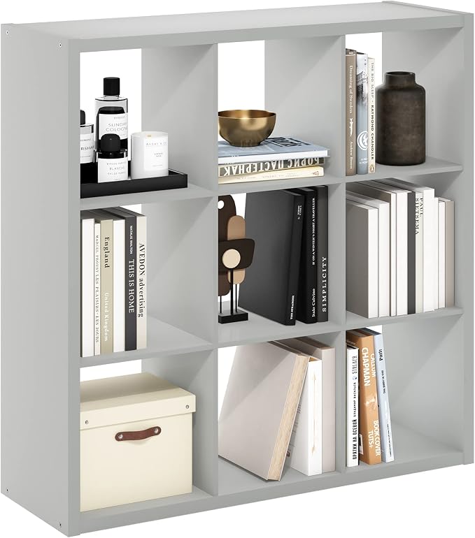 Furinno Cubicle Open Back Decorative Cube Storage Organizer, Light Grey by Furinno-FitsYourSpaceFitsYourBudget