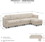 Belffin 5 Seats L Shaped Sectional Couch - Image 2