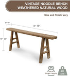 Artissance Handmade Wooden Entryway Bench, Vintage Noodle Bench - Image 3