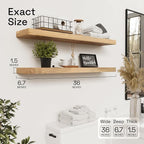 BAOBAB WORKSHOP Natural Wood Floating Shelves - Image 3