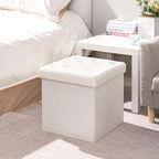 B FSOBEIIALEO Storage Ottoman Velvet Tufted Folding Ottomans Footstool Rest Seat - Image 7