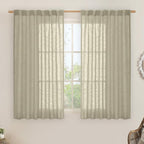 Semi Sheer Linen Curtains 45 Inches Long by LAMIT