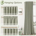 100% Blackout Linen Curtains 98 Inch Wide by 52 Inch 2 Panels Set - Image 6