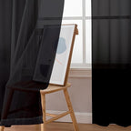 Simplebrand Black Sheer Curtains 96 Inches Long, Light Filtering Rod Pocket - Image 4