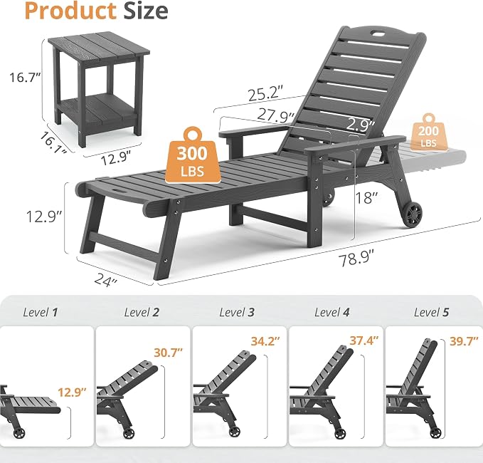 LUE BONA Outdoor Lounge Chair Set - Image 7