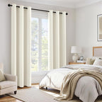 MIULEE Beige White 100% Blackout Curtains - Image 6