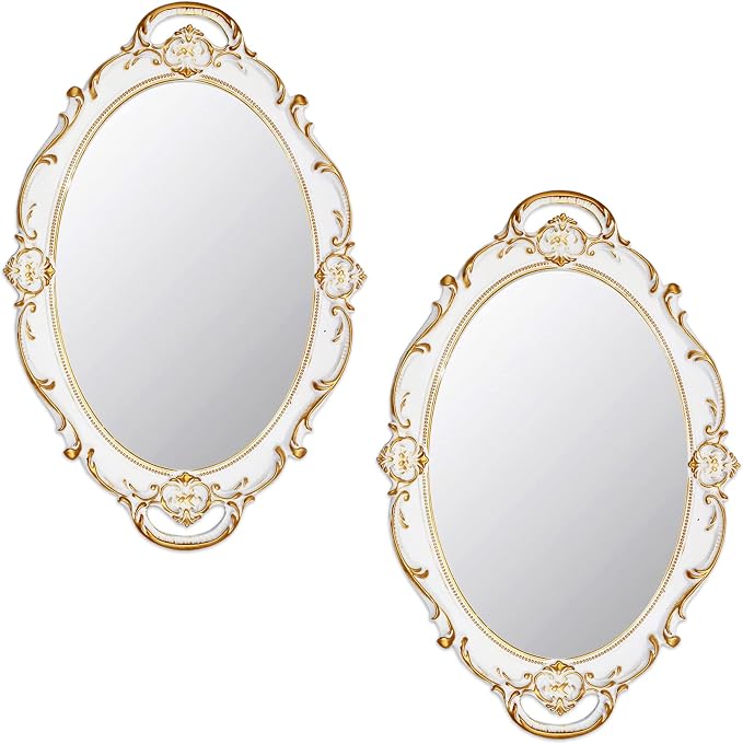 Eaoundm 14.5 x 10 inchs Oval Antique Decorative Wall Mirror Vintage Hanging by Eaoundm