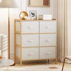 Giantex 6-Drawer Dresser for Bedroom, Bamboo Storage Tower - Image 2