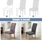BIETYONE Stretch Dining Chair Covers Set of 8, Soft Removable Washable Kitchen - Image 4
