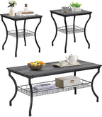 VECELO 3 Pieces Living Room Table Sets, Coffee and End Tables - Image 7