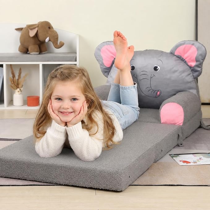 MOMCAYWEX Kids Sofa, Sherpa Couch - Image 2
