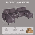 Sectional Couches for Living Room, 4 Seat Sectional Sofa - Image 2