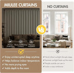 MIULEE Beige White Blackout Curtains 4 Panels Set 72 Inch Length Bedroom | - Image 7