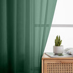 Hunter Green Valances for Windows, Sheer Curtains 14 Inch Length 2 Pack Kitchen - Image 7