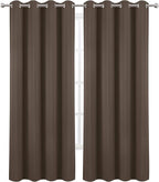 Chocolate Brown Thermal Blackout Curtains/52 x 108 Inch/Set of 2 Panels Room - Image 2
