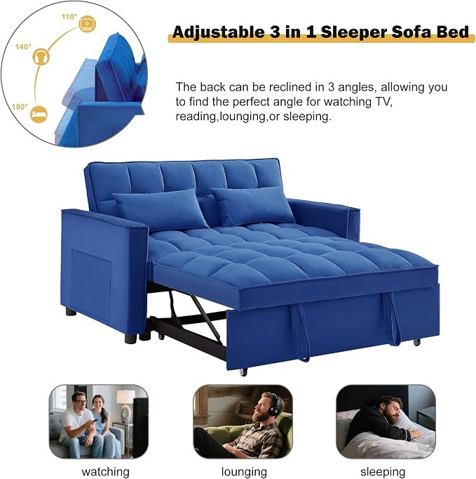 Convertible Sleeper Sofa Bed, Loveseat Sleeper Sofa - Image 8