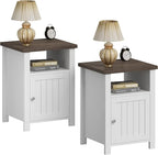 ChooChoo Farmhouse Nightstands Set of 2, Rustic Vintage End Side Table by ChooChoo