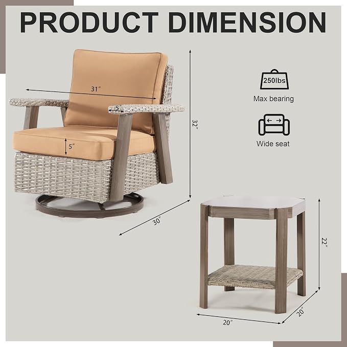 Joyside Patio Chair with Side Table - Image 3