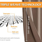 Short Blackout Curtains for Bedroom Cappuccino 42 x 45 Inch 2 Panel | Thermal - Image 3