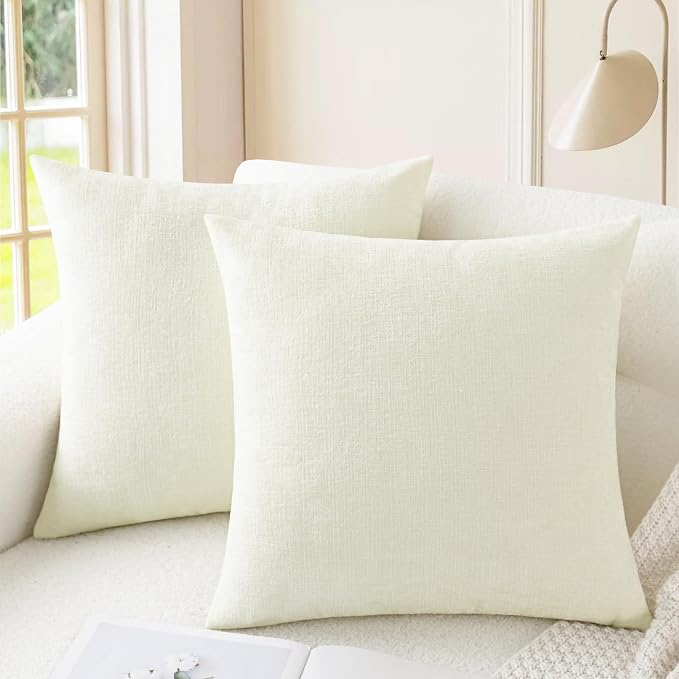 CaliTime Decorative Couch Throw Pillow Covers 16 X 16 Inches Cream | Pack of 2 by CaliTime