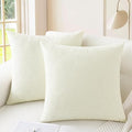 CaliTime Decorative Couch Throw Pillow Covers 16 X 16 Inches Cream | Pack of 2 by CaliTime